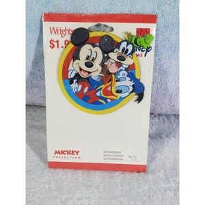Vintage Rare Wrights Mickey Collection Mickey Donald Goofy Patch & Ribbon New